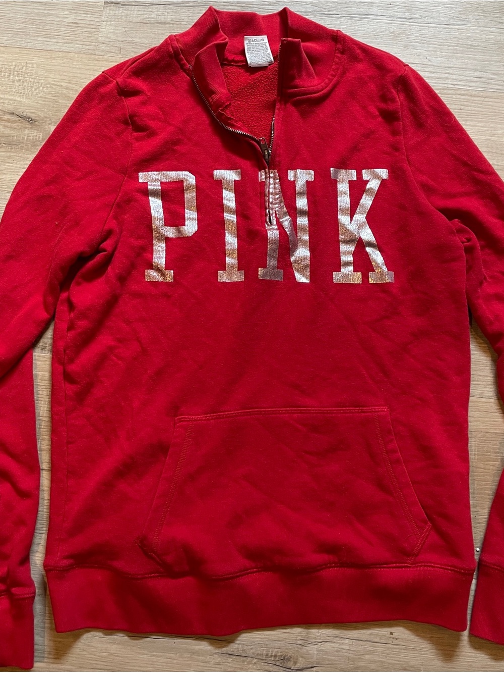 NCAA OSU  PINK Victoria Secret Collegiate 1/4 Zip Pullover M sequin